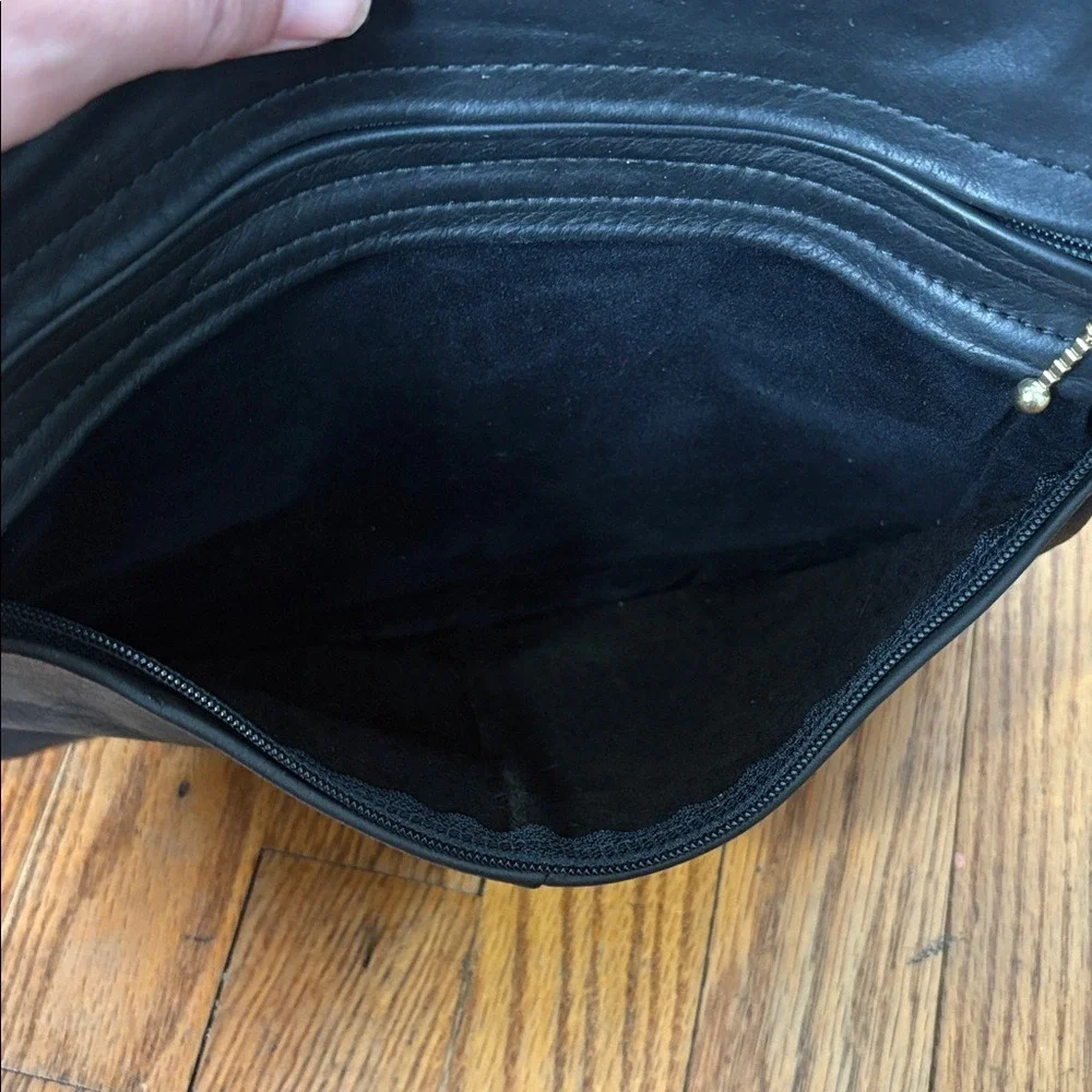 Maple‎ Leather Company Saddlebag Crossbody Bag Purse Black Buttery Soft Leather